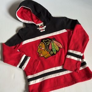 NHL Chicago Blackhawks red, white and black hoodie.  Youth size medium